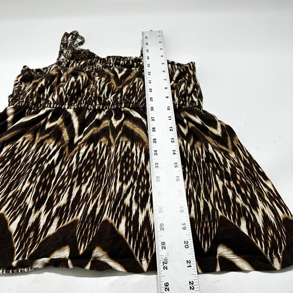 A New Approach Tank Top Womens XL Petite Brown All Over Print 100% Cotton Flowy - Picture 4 of 7
